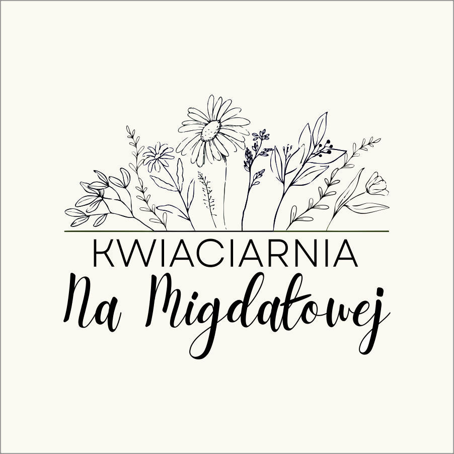 Logo kwiaciarnia Na Migdałowej w Toruniu